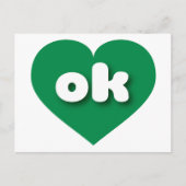 Oklahoma green heart - I Liebe ok Postkarte (Vorderseite)