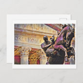 Oklahoma Hauptstadt mit Cowboy Statue Ölgemälde Postkarte (Vorne/Hinten)