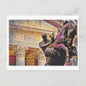 Oklahoma Hauptstadt mit Cowboy Statue Ölgemälde Postkarte (Vorderseite)