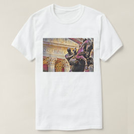 Oklahoma Hauptstadt mit Cowboy Statue Ölgemälde T-Shirt