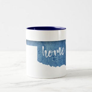 Oklahoma-Heimat-Holzmaserung Zweifarbige Tasse