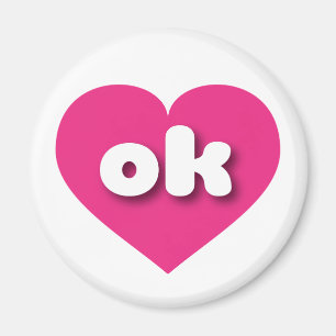 Oklahoma Hot rosa heart - I Liebe ok Magnet