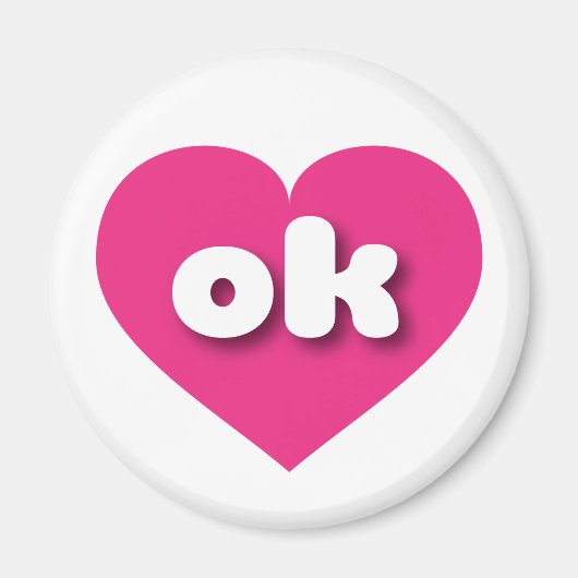 Oklahoma Hot rosa heart - I Liebe ok Magnet (Vorne)