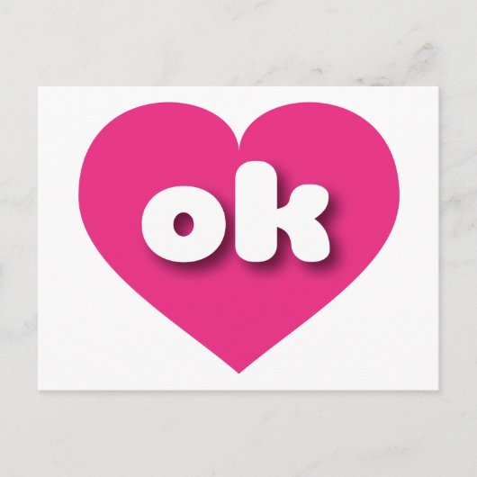 Oklahoma Hot rosa heart - I Liebe ok Postkarte (Vorderseite)