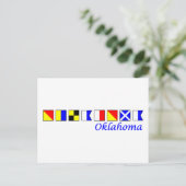 Oklahoma in Alphabet der nautischen Flagge geschri Postkarte (Stehend Vorderseite)