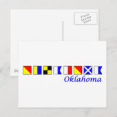 Oklahoma in Alphabet der nautischen Flagge geschri Postkarte (Vorne/Hinten)