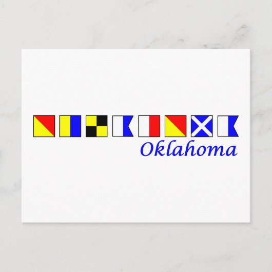 Oklahoma in Alphabet der nautischen Flagge geschri Postkarte (Vorderseite)
