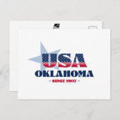 Oklahoma in Rot, Weiß und Blau Postkarte (Vorne/Hinten)