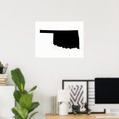 Oklahoma in Schwarz und Weiß Poster (Heimbüro)