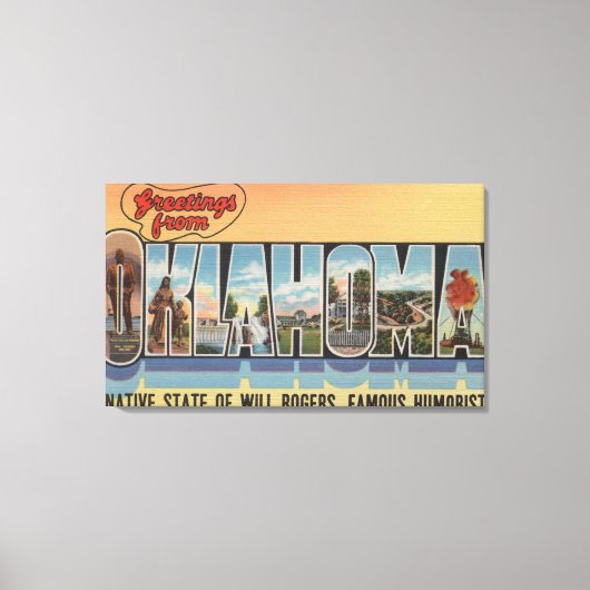 Oklahoma (Indischer Staat von Will Rodgers) Leinwanddruck (Vorderseite)