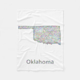 Oklahoma-Karte Fleecedecke