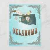 Oklahoma Karte mit hübschen Vögeln (Vorderseite)