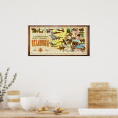 Oklahoma Karte: Ökoregionen und Ureinwohner Poster (Küche)