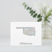 Oklahoma-Karte Postkarte (Stehend Vorderseite)