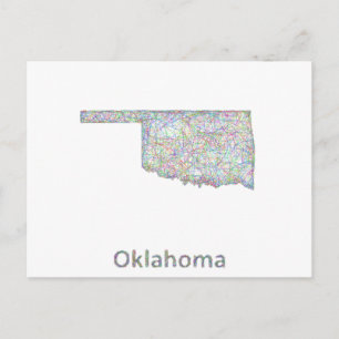 Oklahoma-Karte Postkarte