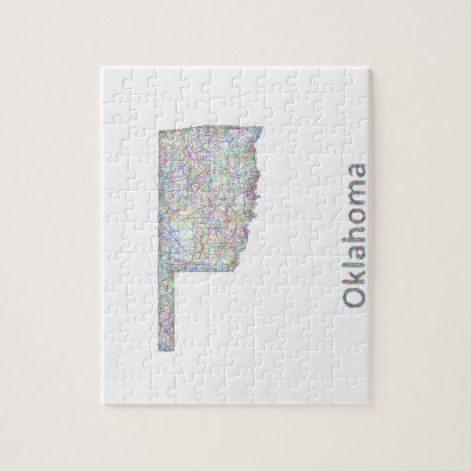 Oklahoma-Karte Puzzle (Vertikal)