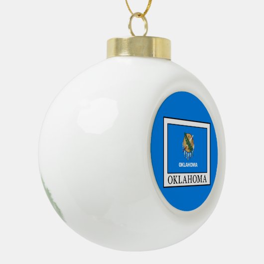 Oklahoma Keramik Kugel-Ornament (Links)
