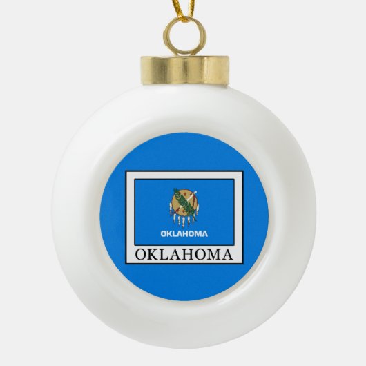 Oklahoma Keramik Kugel-Ornament (Vorderseite)