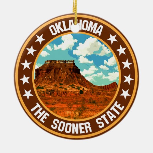 Oklahoma Keramik Ornament (Hinten)