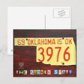 Oklahoma-Kfz-Kennzeichen-Karten-Postkarte Postkarte (Vorne/Hinten)