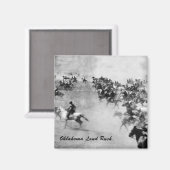 Oklahoma Land Rush Magnet (Vorderseite/Rückseite)