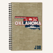 Oklahoma Landschaftlicher Staat Silhouette Persona Notizblock (Vorderseite)