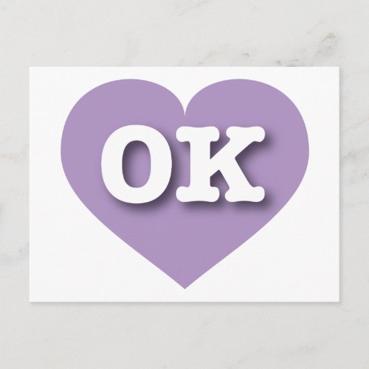 Oklahoma Lavender Heart - I Liebe OK Postkarte (Vorderseite)