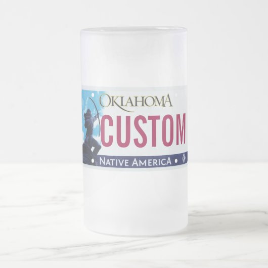 Oklahoma-Lizenzplatten-Tasse Mattglas Bierglas (Mittel)