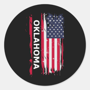 Oklahoma Männer und Frauen Runder Aufkleber