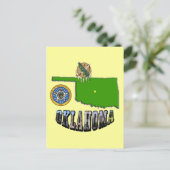 Oklahoma Map-Kontur, Siegel und Bildtext Postkarte (Stehend Vorderseite)