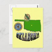 Oklahoma Map-Kontur, Siegel und Bildtext Postkarte (Vorne/Hinten)