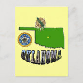 Oklahoma Map-Kontur, Siegel und Bildtext Postkarte (Vorderseite)