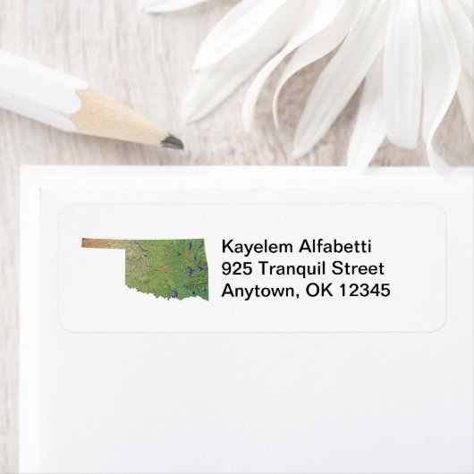 Oklahoma Map Rücksendeadresse (Insitu)