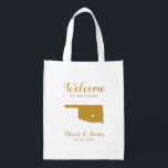 Oklahoma Map Wedding Welcome Bag, Gold Tote Bag Wiederverwendbare Einkaufstasche<br><div class="desc">Hochzeitswochenende Begrüßungsgeschenktasche für Gäste,  die außerhalb der Stadt wohnen,  für Ihre Hochzeit,  mit dem Bild von Oklahoma,  mit dem Herzen,  das Sie an der genauen Stelle platzieren können. Fülle die Tasche mit deinen Lieblingsgoodies.</div>