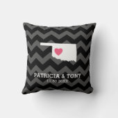 Oklahoma Map Zuhause Staat Liebe mit optionalem He Kissen (Rückseite)