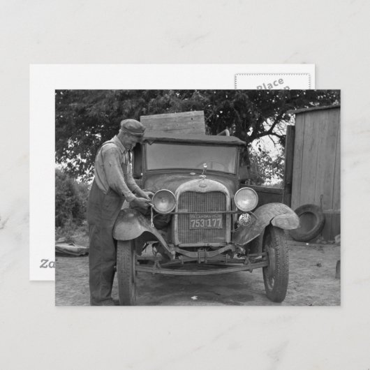 Oklahoma nach Kalifornien, 1930er Postkarte (Vorne/Hinten)