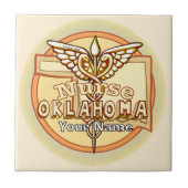 Oklahoma Nurse Caduceus Tile Fliese (Vorderseite)