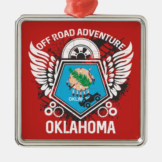 Oklahoma Off Road Adventure 4x4 Trails Mudding Ornament Aus Metall (Vorne)