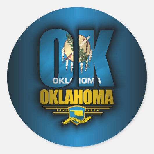 Oklahoma (OK) Runder Aufkleber (Vorderseite)