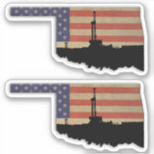 Oklahoma Patriotic Oil Drilling Aufkleber (Vorderseite)