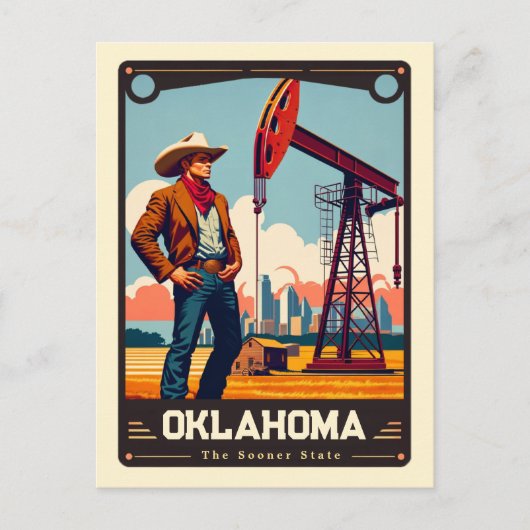 Oklahoma | Patriotischer Geist Vintag Postkarte (Vorderseite)