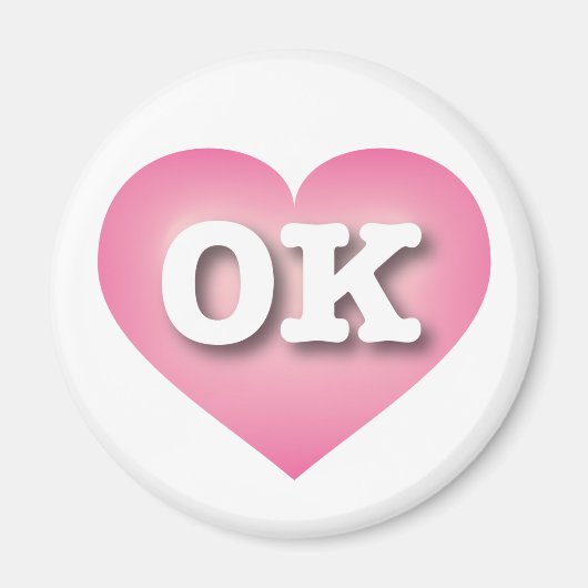 Oklahoma Pink Fade Heart - I Liebe OK Magnet (Vorne)