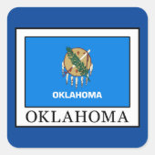 Oklahoma Quadratischer Aufkleber (Vorderseite)