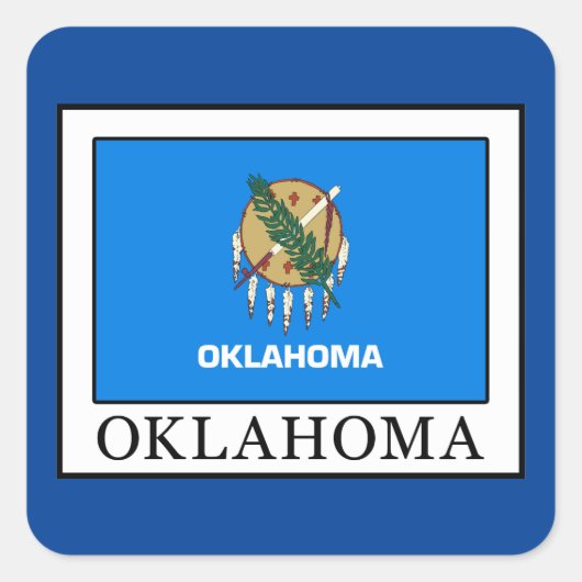 Oklahoma Quadratischer Aufkleber (Vorderseite)
