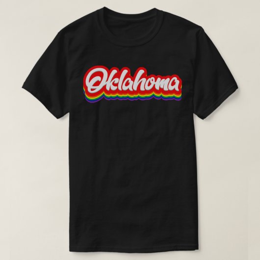 Oklahoma Rainbow Typografie T-Shirt (Design vorne)