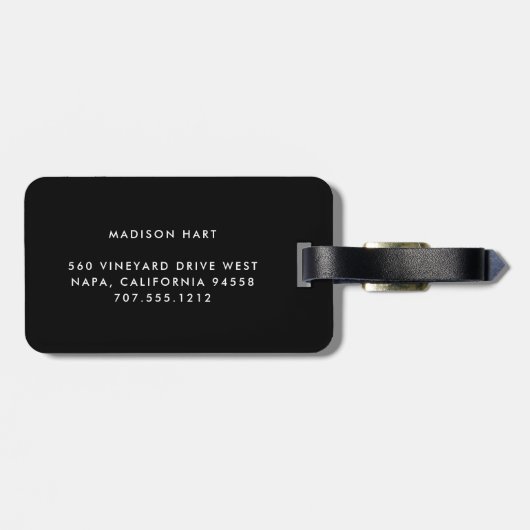 Oklahoma | Red & Black Buffalo Kariert Zuhause Sta Gepäckanhänger (Rückseite horizontal)