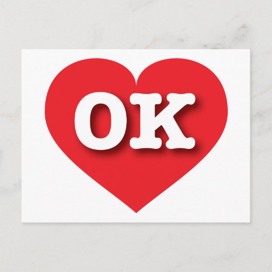 Oklahoma Red Heart - I Liebe OK Postkarte (Vorderseite)