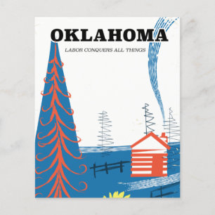 Oklahoma-Reiseplakat im Vintage-Stil. Flyer