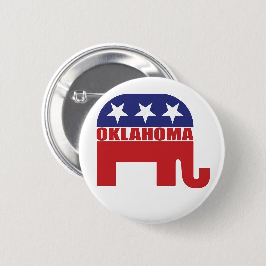 Oklahoma-Republikaner-Elefant Button (Vorne & Hinten)