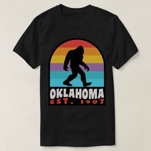 Oklahoma Retro Sunset Abzeichen T-Shirt (Design vorne)
